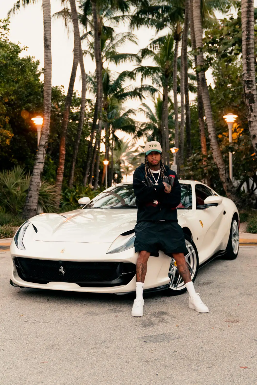 tyga in a ferrari 812 from mph club