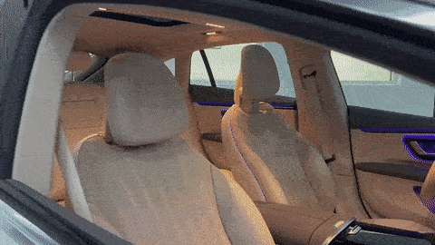 White on white Mercedes Benz EQS rental Miami gif - mph club