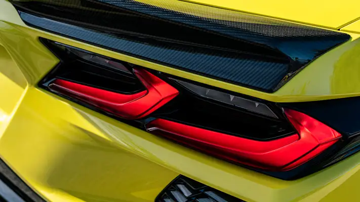 Chevrolet Corvette C8 Stingray rental spoiler view mph club