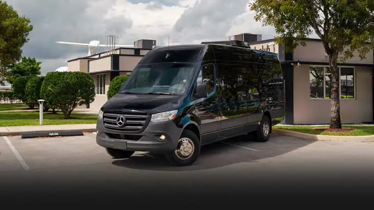 Mercedes Benz Sprinter 3500 rental profile view - mph club