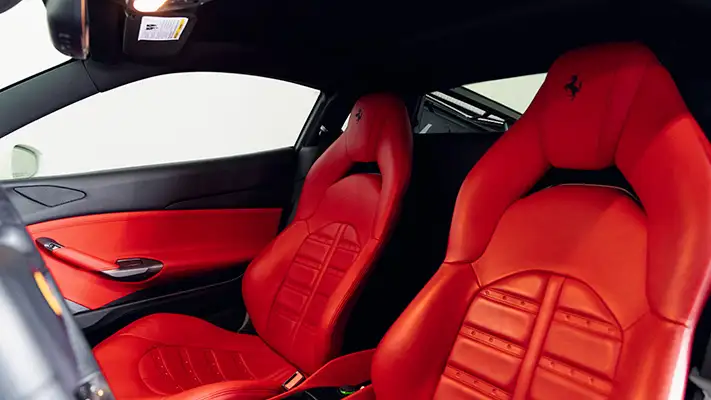 White Ferrari 488 GTB rental interior view mph club