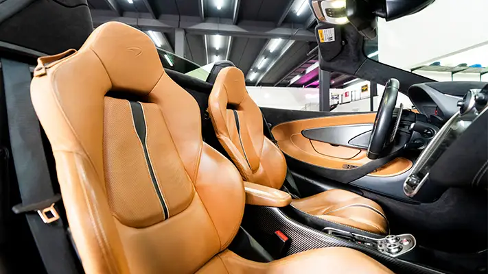 McLaren 570s Spider rental Miami interior view mph club