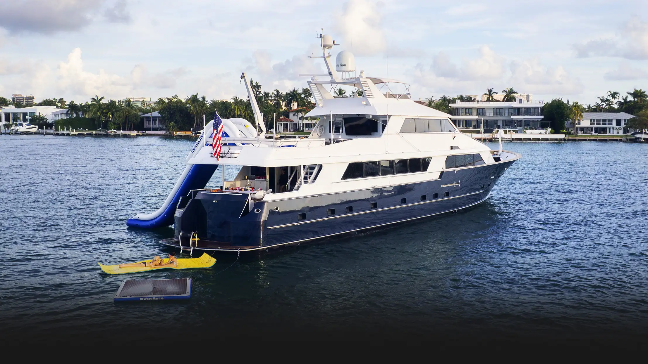 124 Broward Yacht Charter profile view - mph club 2