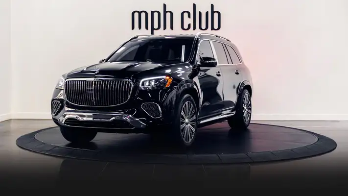 Black Mercedes Maybach SUV rental profile view rszd - mph club