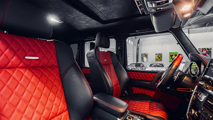 Mercedes Benz AMG G63 6x6 rental interior view - mph club