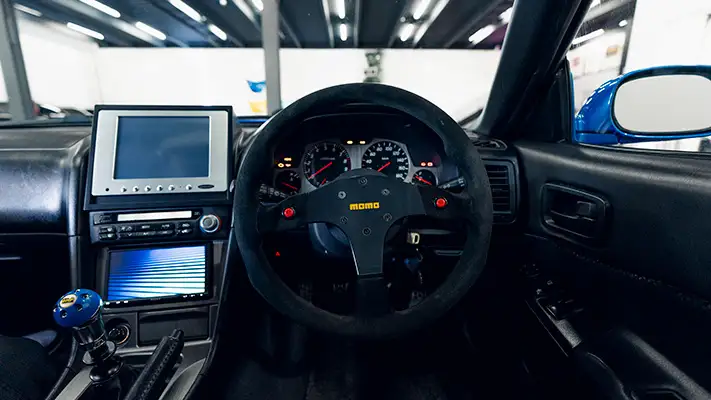 Nissan Skyline R34 rental dashboard view - mph club
