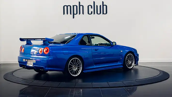 Nissan Skyline R34 rental rear view - mph club