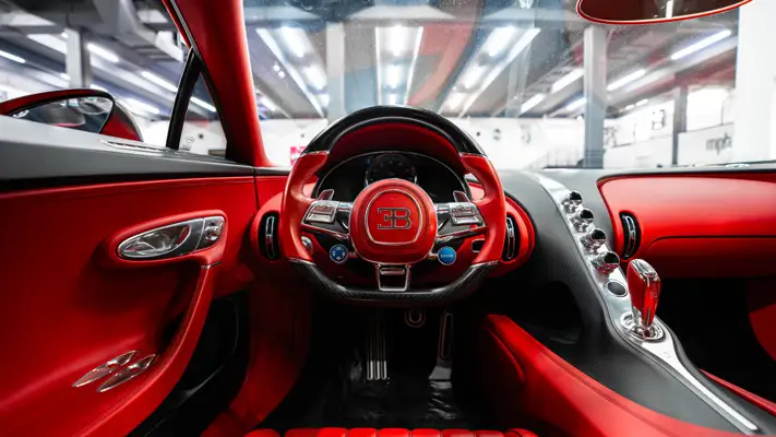 Bugatti Chiron rental dashboard view - mph club